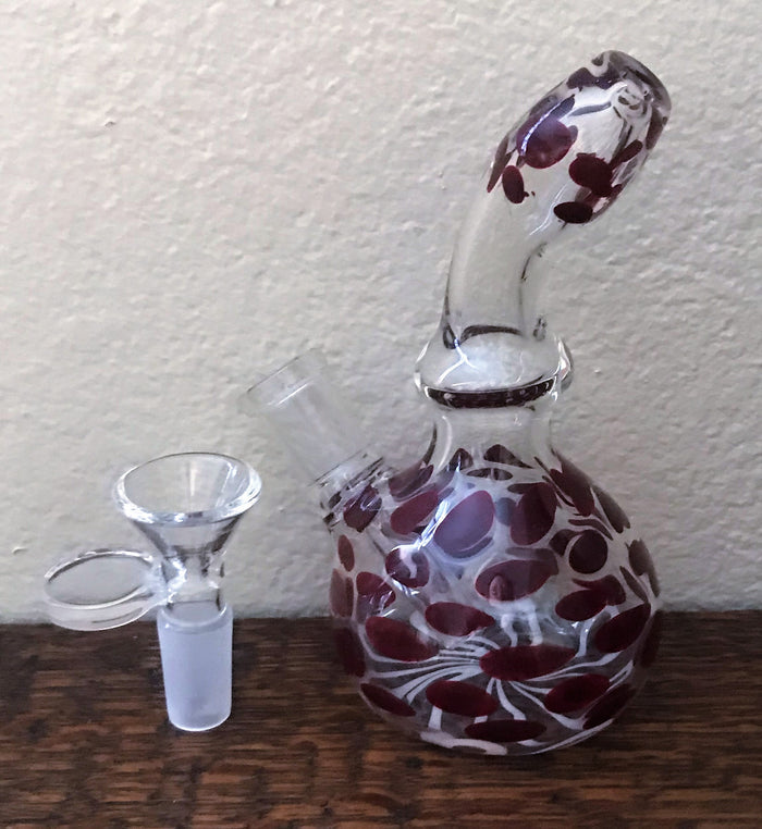5" Mini Glass Bong Pipe w/14mm Herb Bowl - Perfect Peace