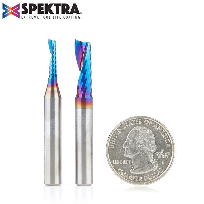 AMS-195-K 2-Pc Spektra Plastic Cutting Solid Carbide Spiral 'O' Flute CNC Router Bit Pack