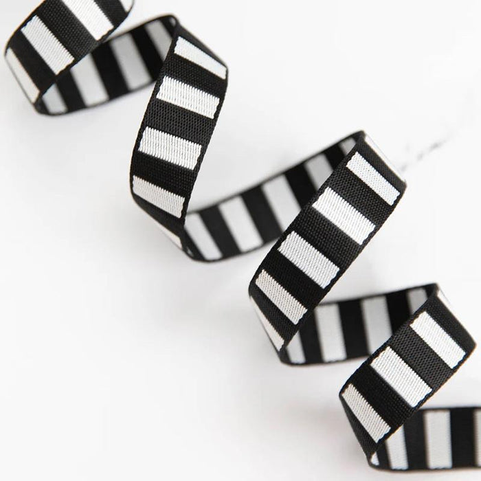 Black/White Stripe 1" Webbing