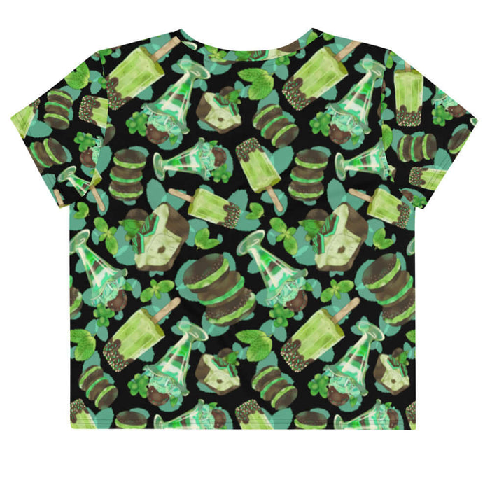 Choco Mint kawaii crop top in mint with mint-cream sandwich cookies and mint parfaits