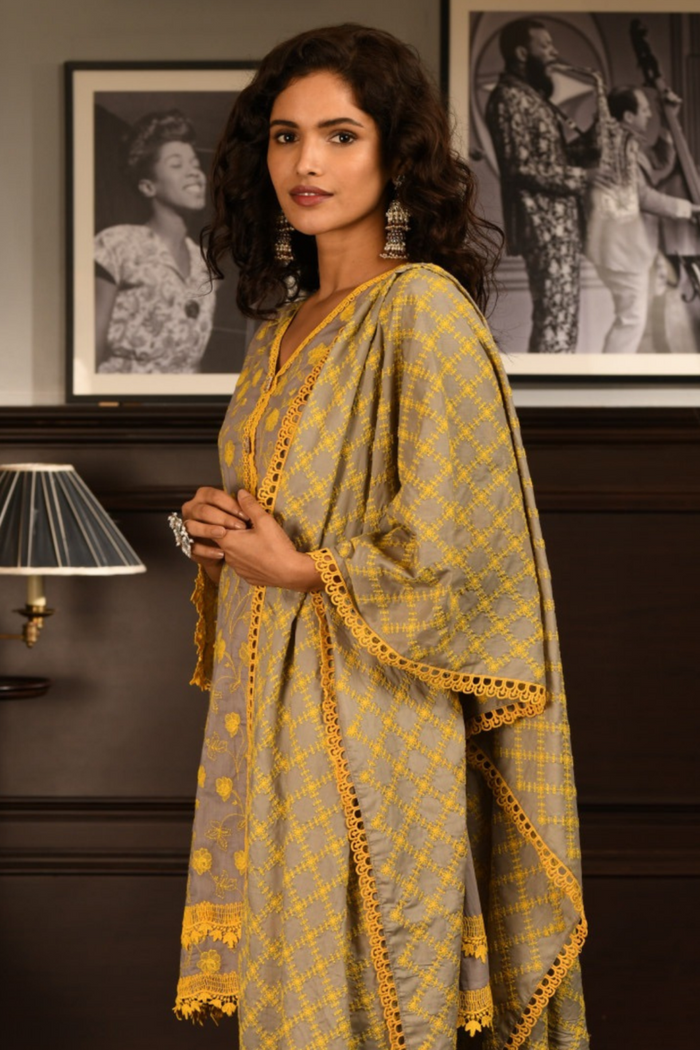 Fane Grey Dupatta