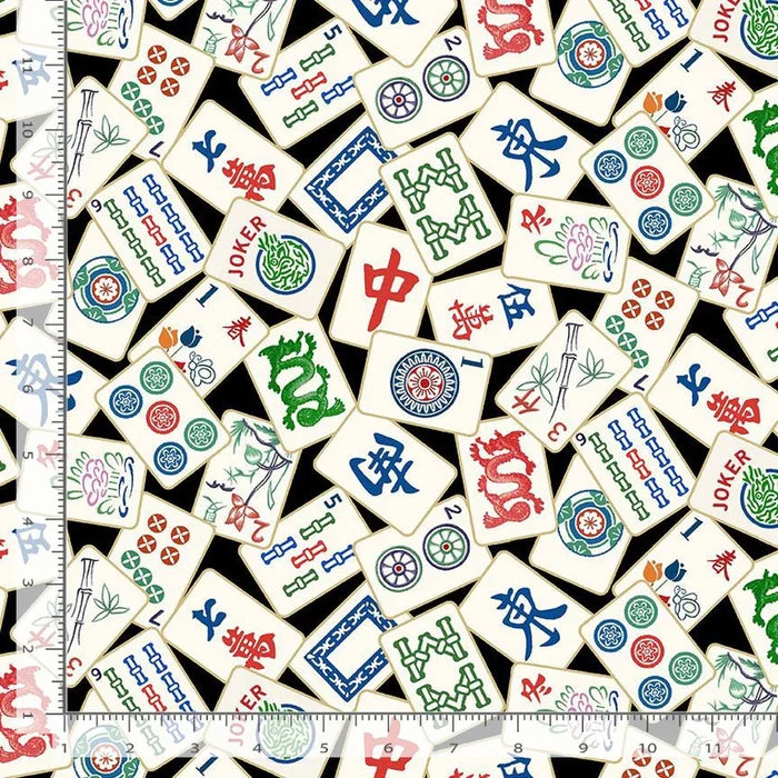 Mahjong Scattered Tiles - Fat Quarter