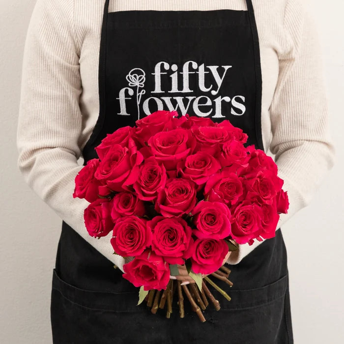 Queenberry Hot Pink Rose Apron - Image