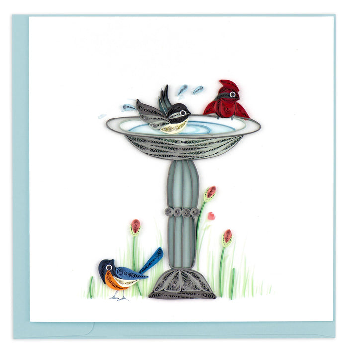 Quilling Card - Bird Bath