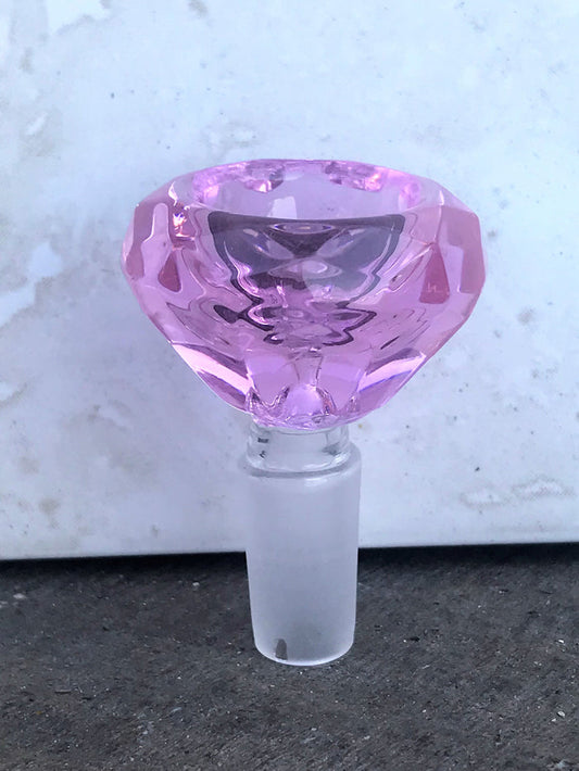 14mm Male Large Pink Thick Glass Slide Herb Bowl