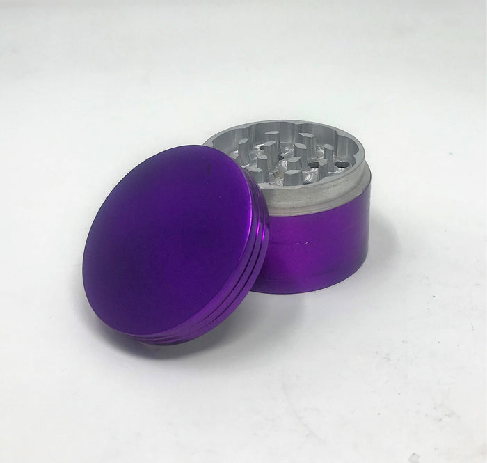 2'' Spice Herb Grinder with Pollen Catcher Metal 4 Part Grinder - Purple
