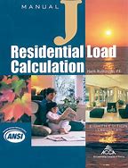 Cover of Manual J Residential Load Calculation book showing family in living room and ANSI and ACCA logos
