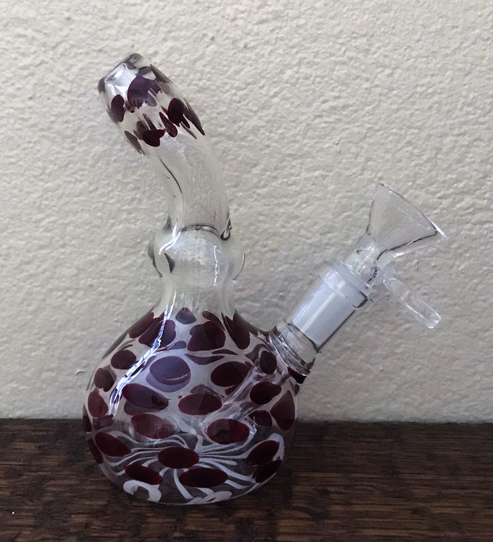 5" Mini Glass Bong Pipe w/14mm Herb Bowl - Perfect Peace