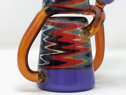 6" Collectible & Unique Mini Recycler Rig in Thick Glass with 14mm Slide Bowl - Lavender & Pattern