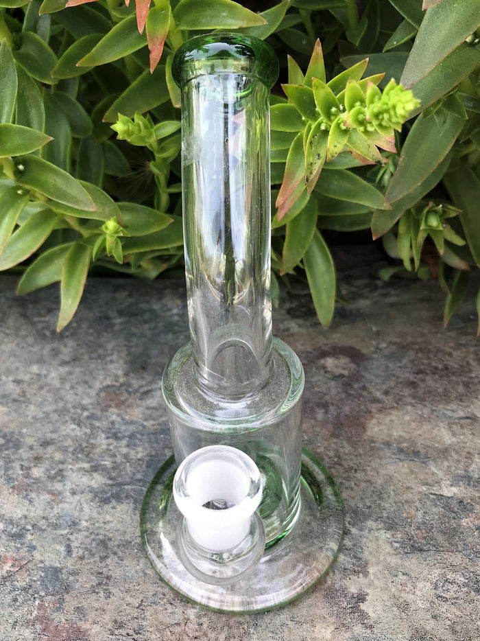 6" Shower Perc. Glass Water Rig 14mm Herb Bowl - Spearmint