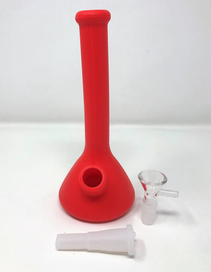 7.5" Silicone Detachable Beaker Unbreakable Bong - Red 14mm Bowl