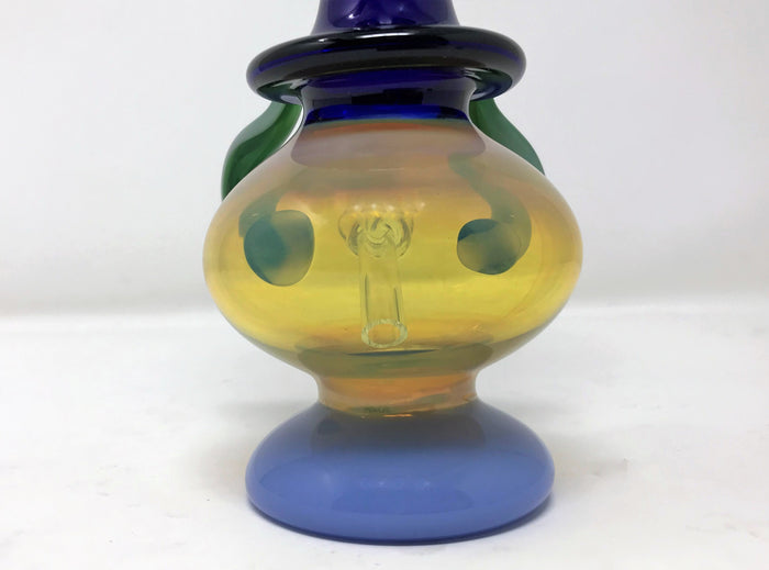 8.5" Collectible & Unique Handmade, Fumed Thick Glass Rig w/Quartz Banger, Tool + Carb Cap - Mosaic Dabber