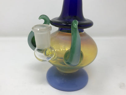 8.5" Collectible & Unique Handmade, Fumed Thick Glass Rig w/Quartz Banger, Tool + Carb Cap - Mosaic Dabber