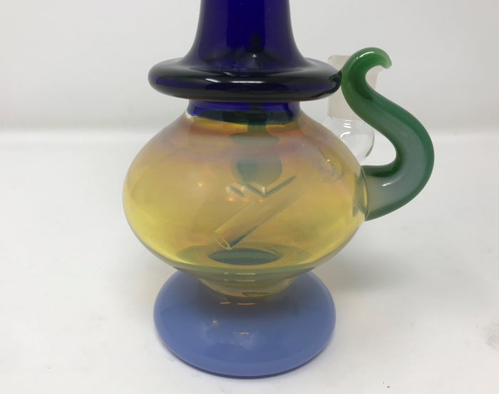 8.5" Collectible & Unique Handmade, Fumed Thick Glass Rig w/Quartz Banger, Tool + Carb Cap - Mosaic Dabber