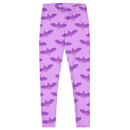 Aensland gothic leggings in pink with watercolor bats and crescent moons