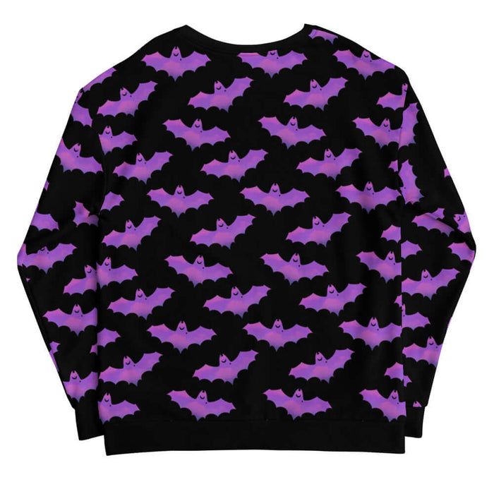 Aensland gothic sweatshirt in pink with dusky bats and soft clouds