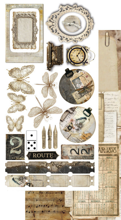 Alchemy Of Art - 6X12 Extras Paper - In Silence - Junk Journal. 6 Double-sided paper, mirror print, 250 gsm. At Embellish Away in Bowmanville Ontario Canada.