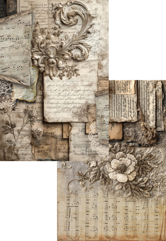 Alchemy Of Art - A4 Paper Collection - In Silence. 8 sheets, 4 double-sided sheets. At Embellish Away in Bowmanville Ontario Canada.