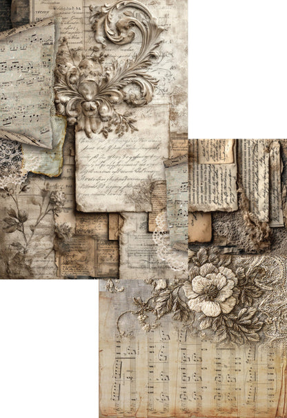 Alchemy Of Art - A4 Paper Collection - In Silence. 8 sheets, 4 double-sided sheets. At Embellish Away in Bowmanville Ontario Canada.