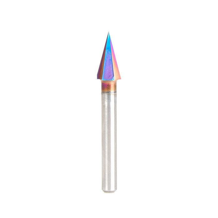 45642-K - (Brazed To Steel Shank) Cutting Edge 3 Flute V-Groove 30 Deg x 3/8 Dia x 0.700 x 1/4 Inch Shank