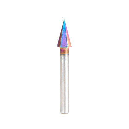 45642-K - (Brazed To Steel Shank) Cutting Edge 3 Flute V-Groove 30 Deg x 3/8 Dia x 0.700 x 1/4 Inch Shank