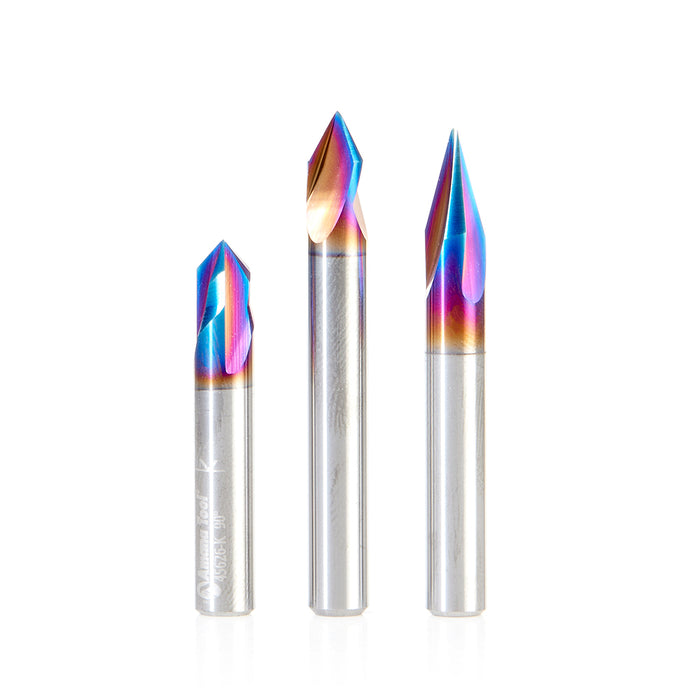 AMS-310-K 3-Pc Spektra™ CNC 30°, 60° & 90° V-Groove, Signmaking & Lettering, 1/4 Inch Shank Pack