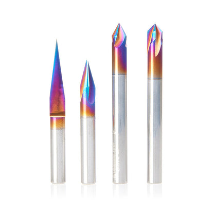 AMS-312-K 4-Pc Spektra™ CNC 15°, 30°, 60° & 90° V-Groove, Signmaking & Lettering, 1/4 Inch Shank Pack