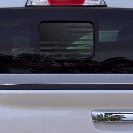Precut Rear Middle Window American Flag Vinyl Decal Sticker Fits Ford Ranger 2018 - 2025 - Bogar Tech Designs