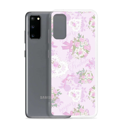 Stylish Anniversary Samsung® Clear Case featuring a floral design, perfect for pastel outfits and phone protection.