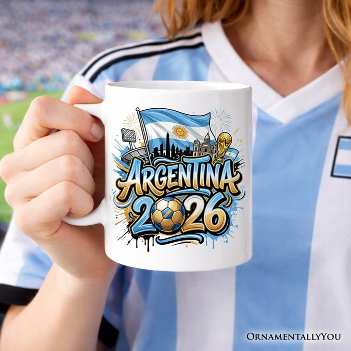 Argentina 2026 Soccer Cup Global Championship Mug, Football Fans Gift Personalized Ceramic Mug OrnamentallyYou