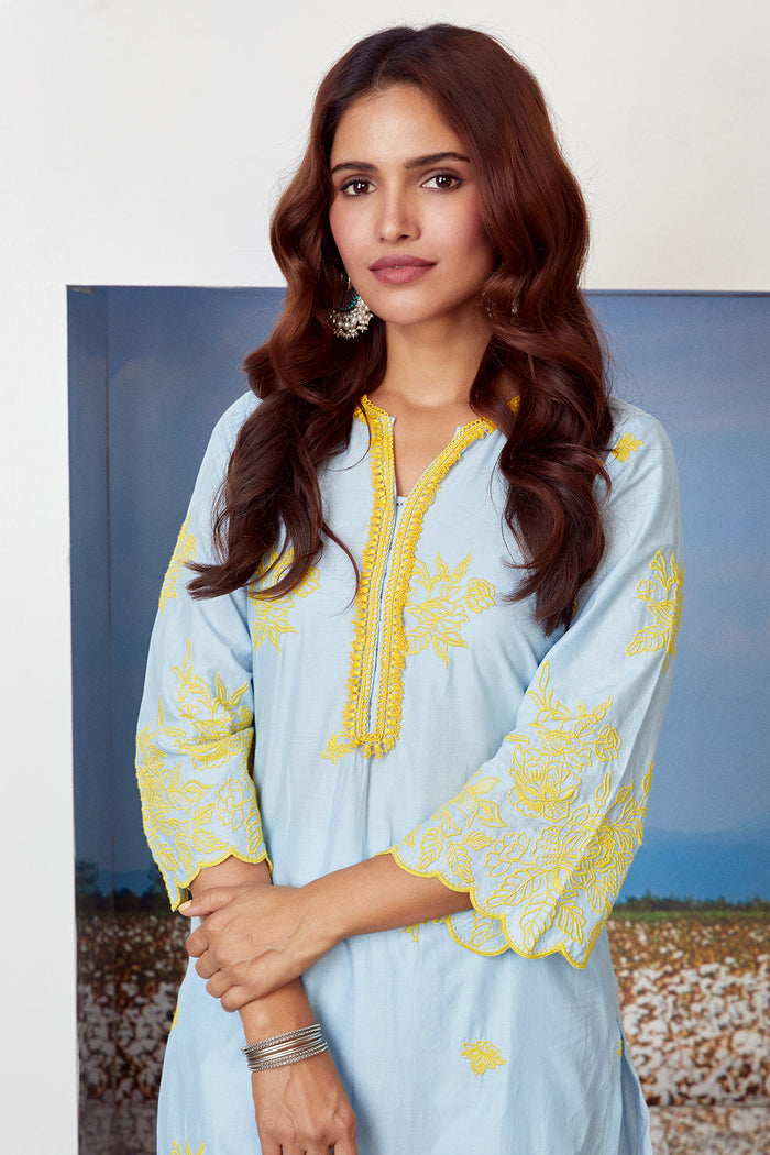 Azure Supima Cotton Kurta Set