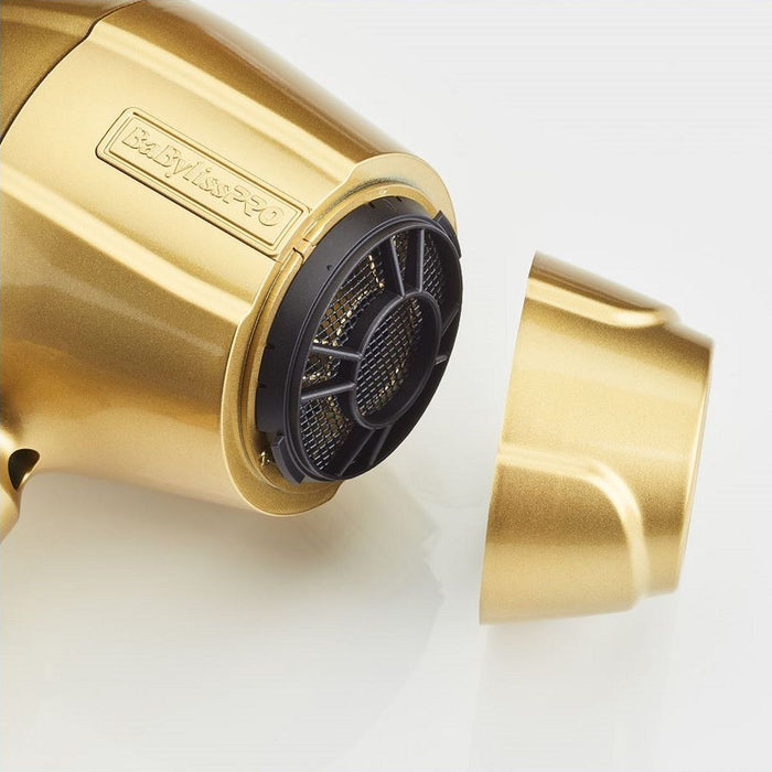 BaByliss Pro GOLDFX High Performance Turbo Dryer - Gold # FXBDG1 - Palms Fashion Inc.