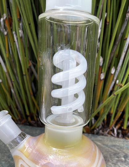 Best 11.5" Thick Glass Bong w/Ice Catcher & 2 - 14mm Male Thick Glass Bowls - Amaretto Gold