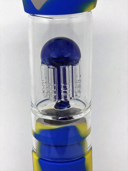 Best 15" Silicone Detachable Bong w/Glass 8 Arm Tree Perc 3.5" Glass Hand pipe