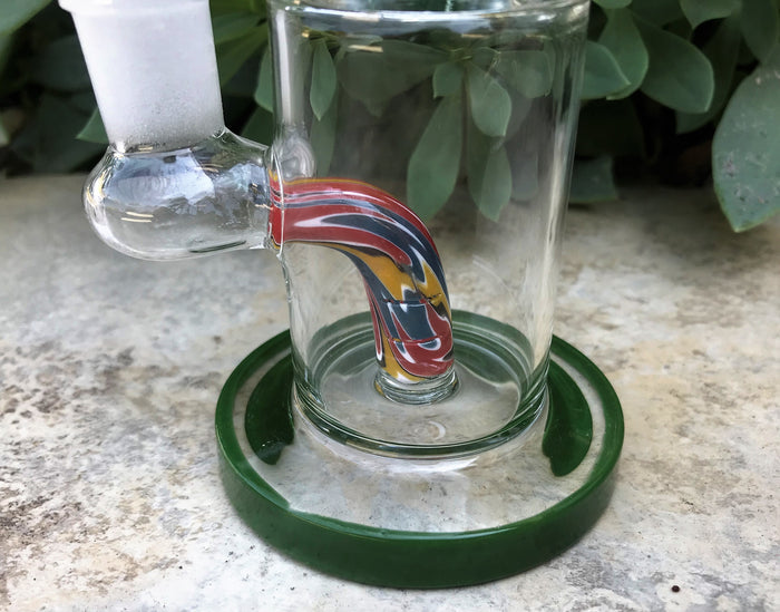 Best! 6" Water Rig with Colored Shower Perc 14mm Herb Bowl - Sage