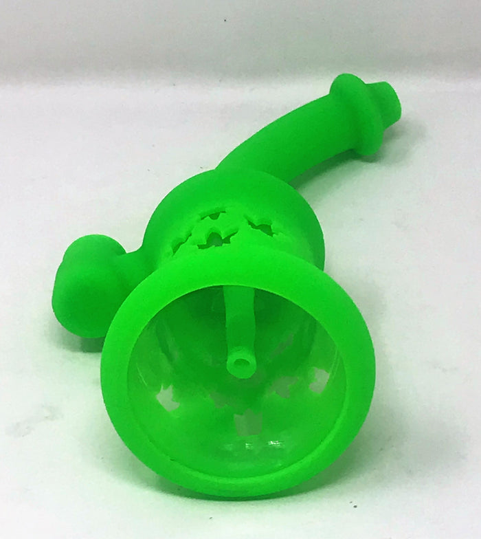 Best! 8" Silicone and Glass Rig 14mm Male Slide Herb Bowl - Neon Lime