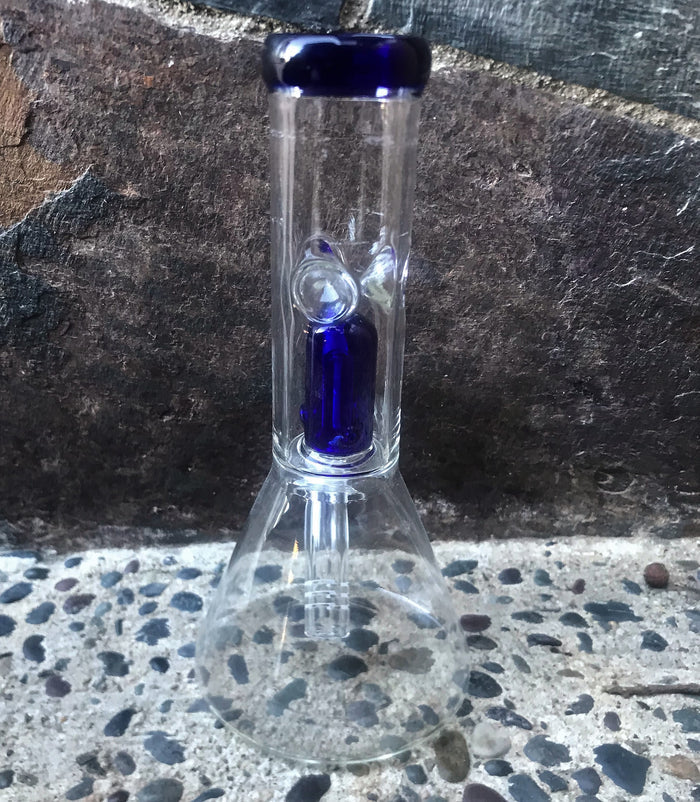 Best Thick Glass 9" Beaker Blue Dome Perc. Bong 2 - 14mm Herb Bowls
