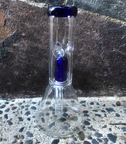 Best Thick Glass 9" Beaker Blue Dome Perc. Bong 2 - 14mm Herb Bowls