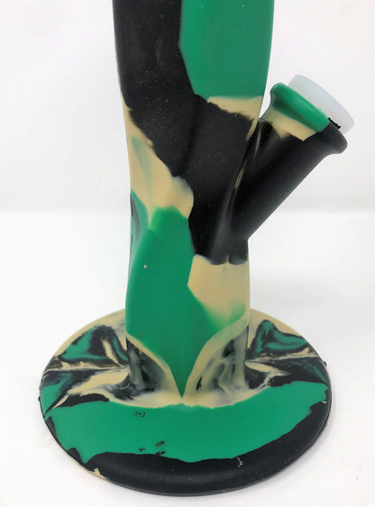 Best Thick Silicone Unbreakable Straight 10" Bong 14mm Male Herb Bowl