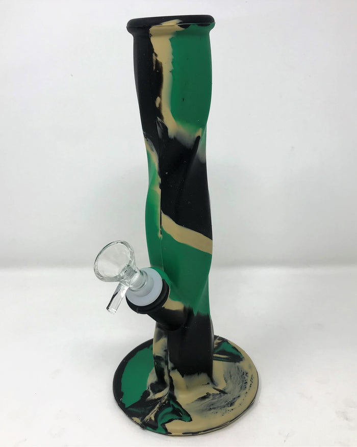 Best Thick Silicone Unbreakable Straight 10" Bong 14mm Male Herb Bowl