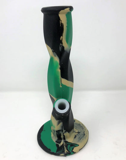 Best Thick Silicone Unbreakable Straight 10" Bong 14mm Male Herb Bowl