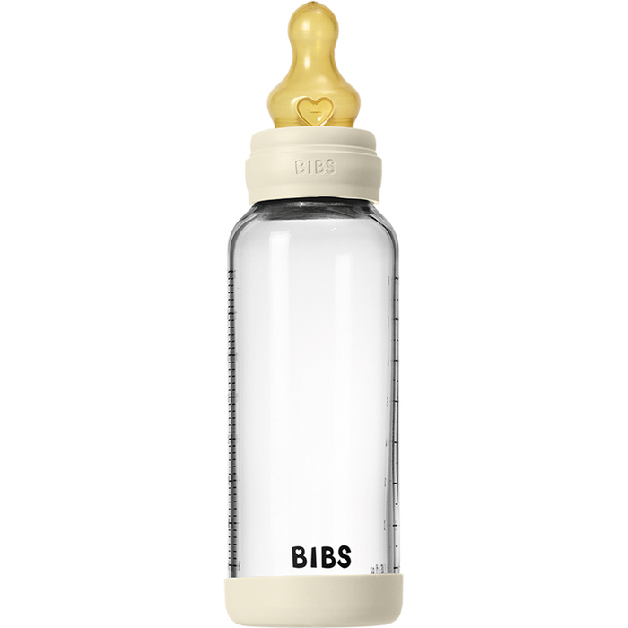 BIBS Baby Glass Bottle Set 8oz Latex | Ivory