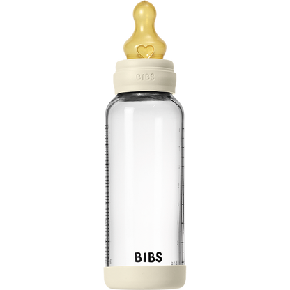 BIBS Baby Glass Bottle Set 8oz Latex | Ivory