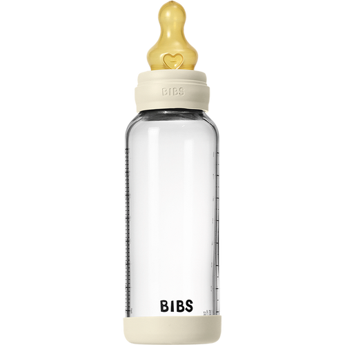 BIBS Baby Glass Bottle Set 8oz Latex | Ivory