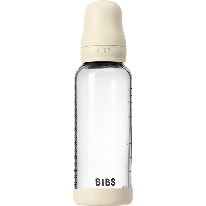 BIBS Baby Glass Bottle Set 8oz Latex | Ivory
