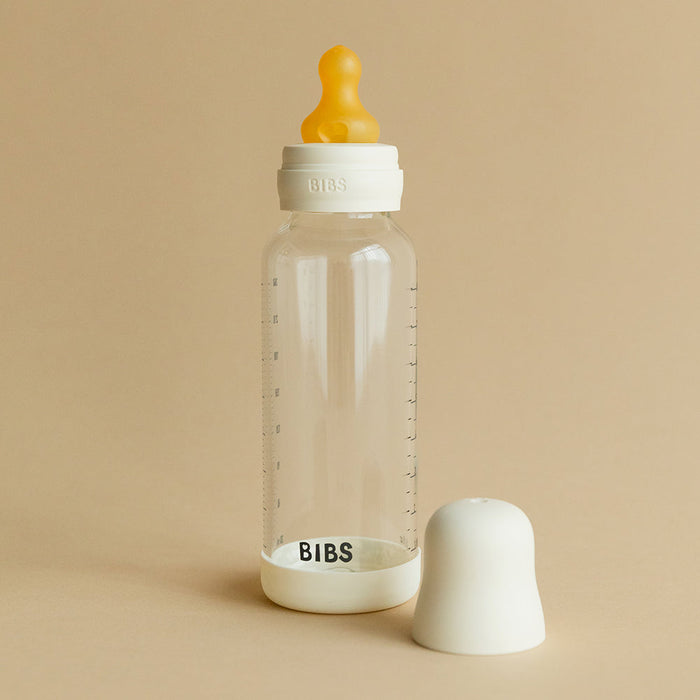 BIBS Baby Glass Bottle Set 8oz Latex | Ivory