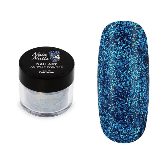 Blue Fantasia Glitter Acrylic Powder - 12g   Naio Nails