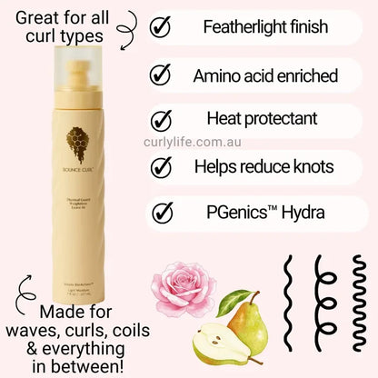 Bounce Curl Thermal Guard Leave-In for waves, curls, coils – featherlight, heat protectant, reduces knots
