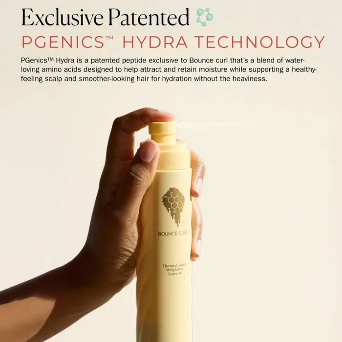 Bounce Curl Thermal Guard Weightless Leave-In spray with PGEnics Hydra Technology for curly hair hydration