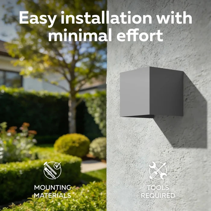 Calex Bari LED Wall Light - Up & Down - Anthracite